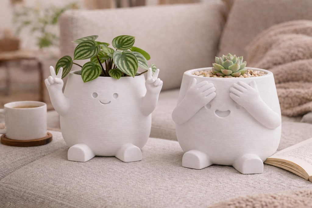 Peace & Peekaboo Planter Pot, Succulent Planters, Joyful Home Decor