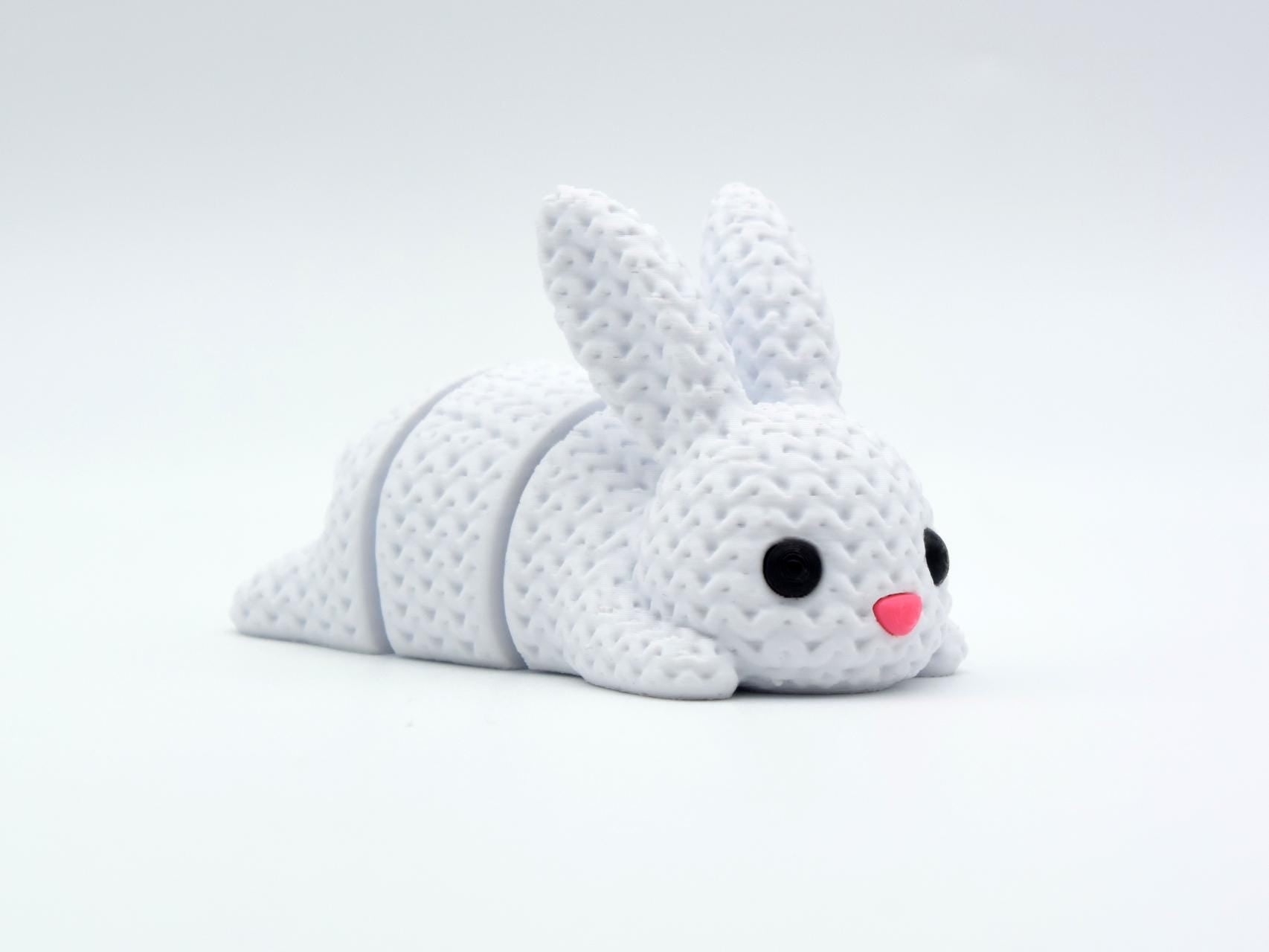 Articulated Bunny Keychain, Minimalist White Rabbit Bag Charm
