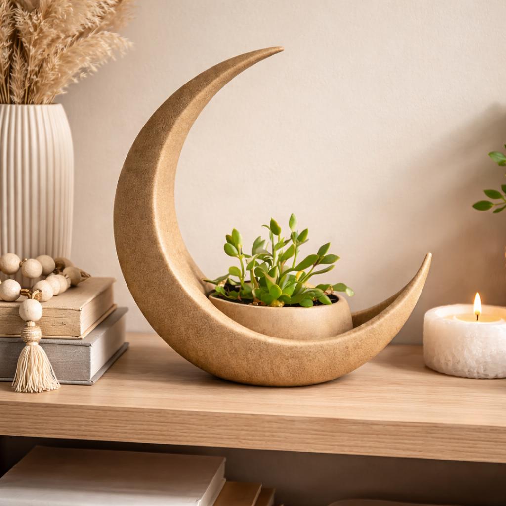 Crescent Moon Planter, Succulent Holder