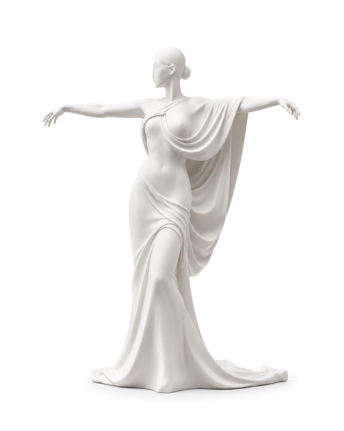 Abstract Goddess Statue, Minimalist Female Sculpture, Greek Inspired Decor