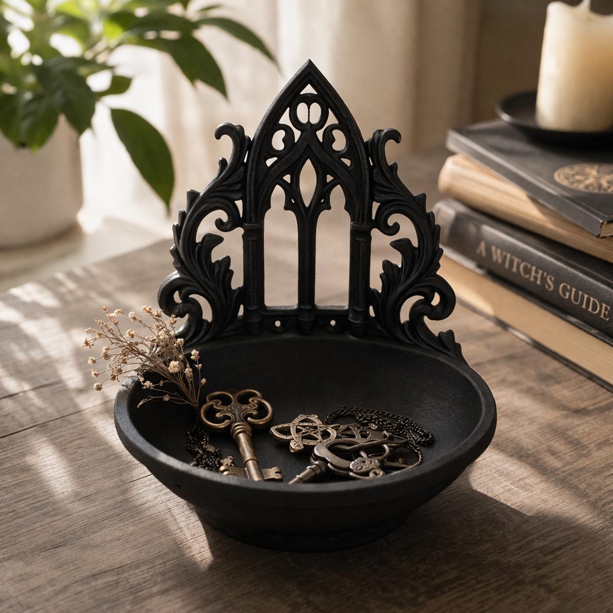 Gothic Altar Bowl, Crystal Holder, Witchy Home Decor, Key Organizer