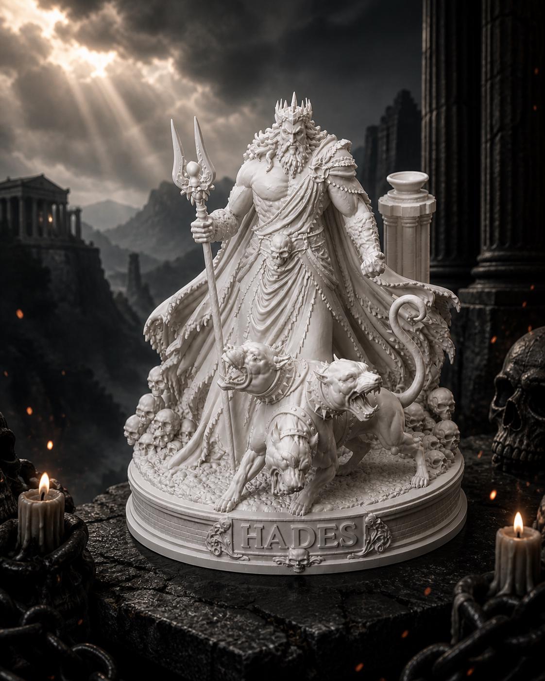 Hades Statue: Greek Mythology Underworld God Sculpture, Gothic Decor