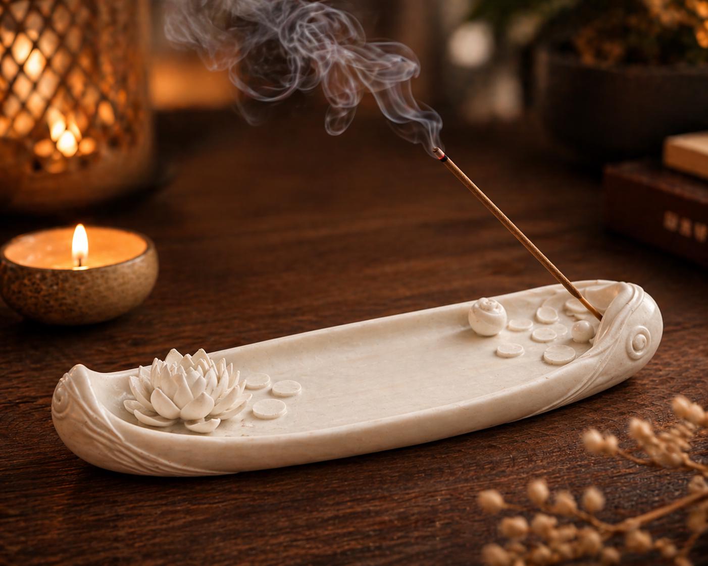 Minimalist Lotus Incense Holder, Zen Decor