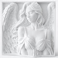 Guardian Angel Relief Sculpture, Serene Angel