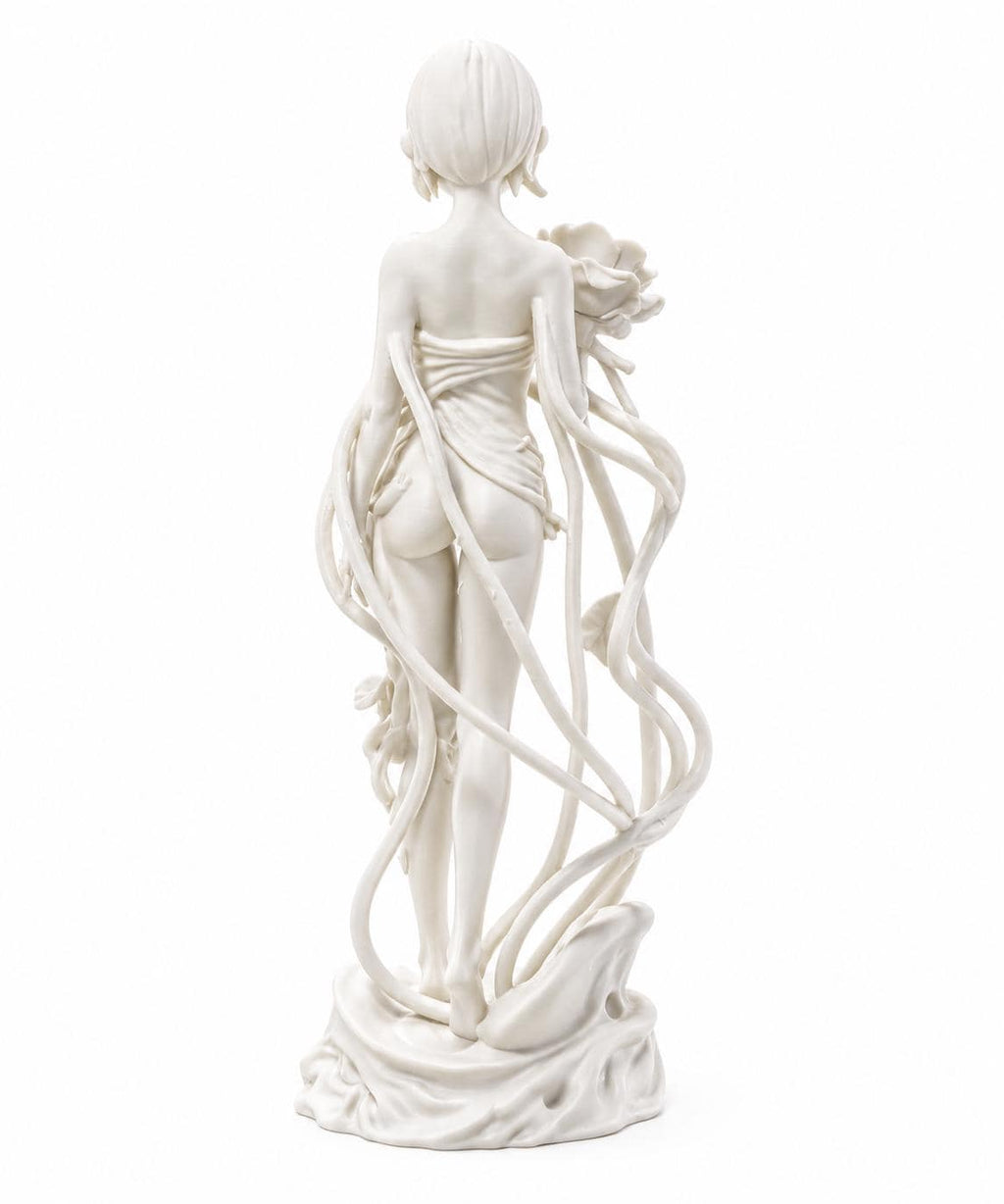 Rose Goddess Statue, Dark Feminine Sculpture, Anime Style Shelf Decor, Romantic Accent