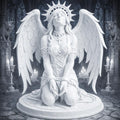 Fallen Angel Statue with Chains, Gothic Sculpture, Dark Fantasy Decor, Winged Figurine