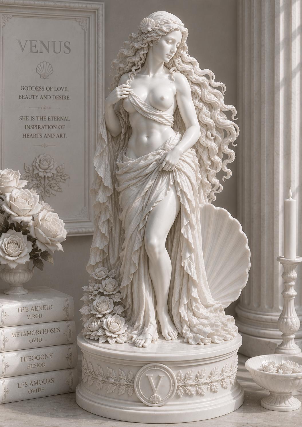 Goddess Venus Statue, Aphrodite Sculpture, Feminine Classical Art