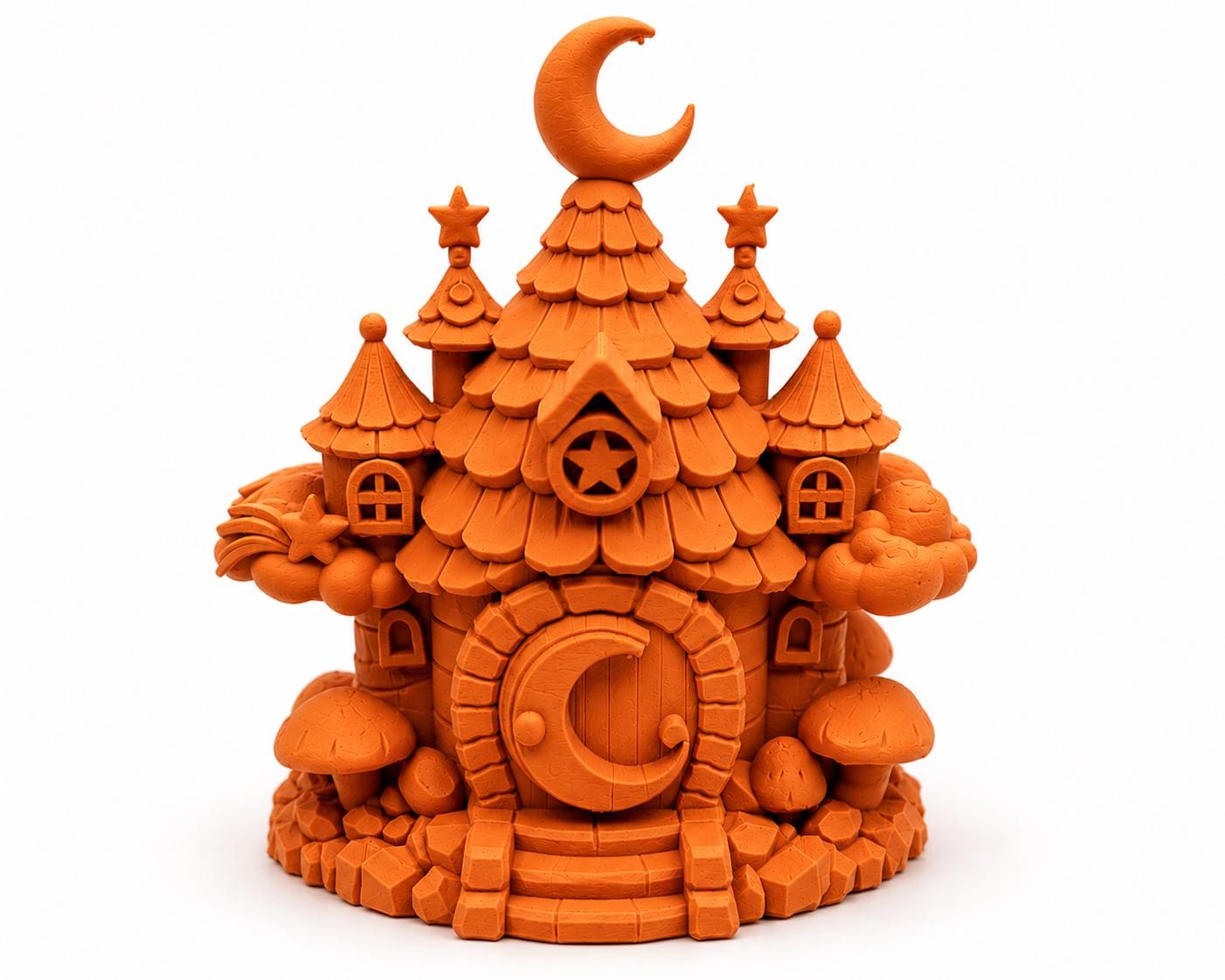 Moon Cottage Fairy House, Whimsical Fantasy Miniature, Cottagecore Desk Decor