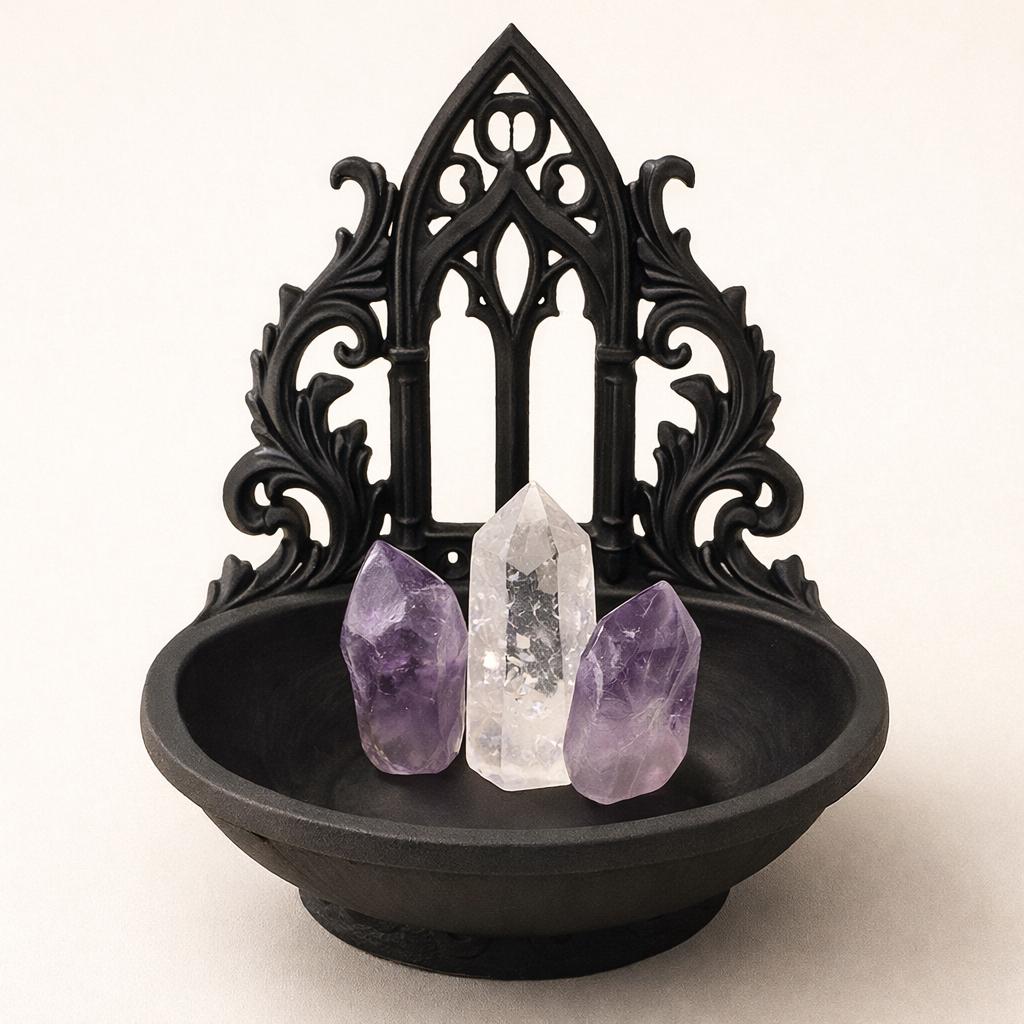 Gothic Altar Bowl, Crystal Holder, Witchy Home Decor, Key Organizer