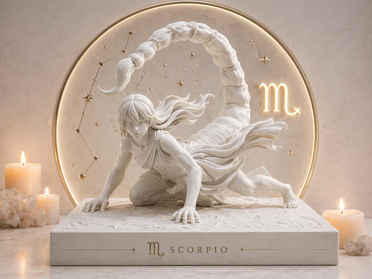 Scorpio Zodiac Sculpture, Mystical Figurine, Gothic Spiritual Art
