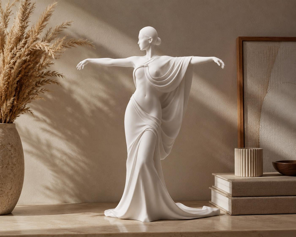 Abstract Goddess Statue, Minimalist Female Sculpture, Greek Inspired Decor
