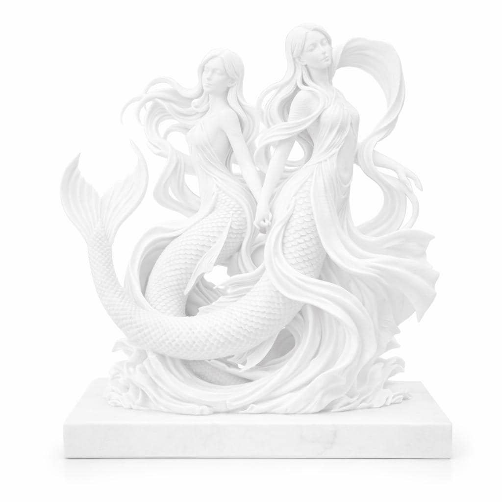 Pisces Zodiac Mermaid Sculpture, Spiritual Decor