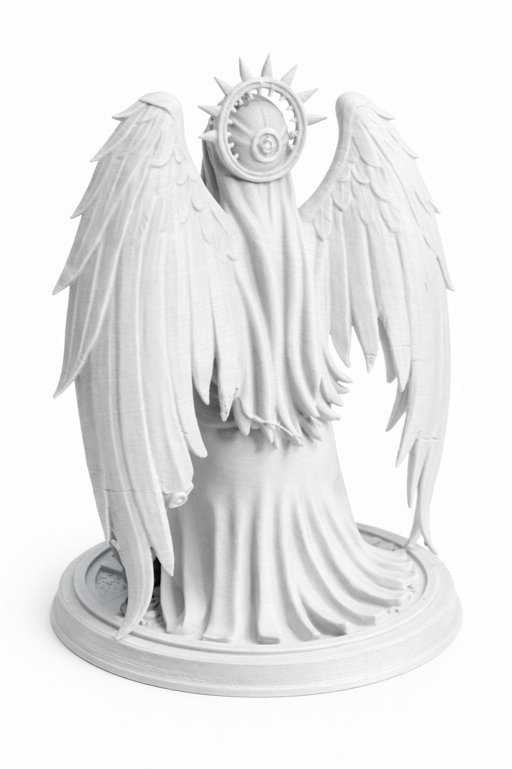 Fallen Angel Statue with Chains, Gothic Sculpture, Dark Fantasy Decor, Winged Figurine