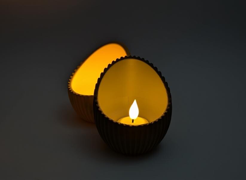 Modern Ribbed Tealight, 3D Printed Minimal Decor, Scandinavian Style — photo 5