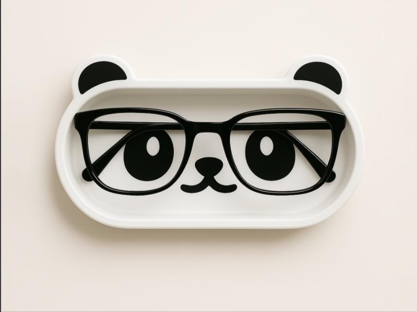 Y2K Panda Glasses Holder – Desk & Nightstand Organizer - Panda Eyeglass Stand