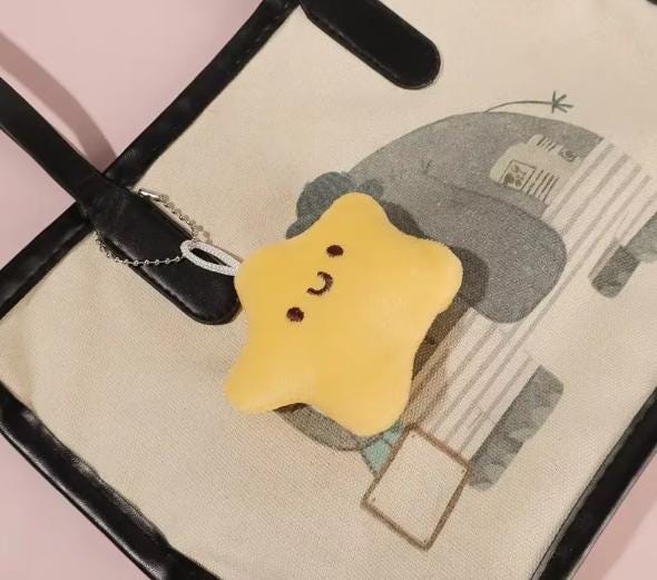 Y2K Plush Yellow Star Keychain – Kawaii Star Bag Charm — photo 3