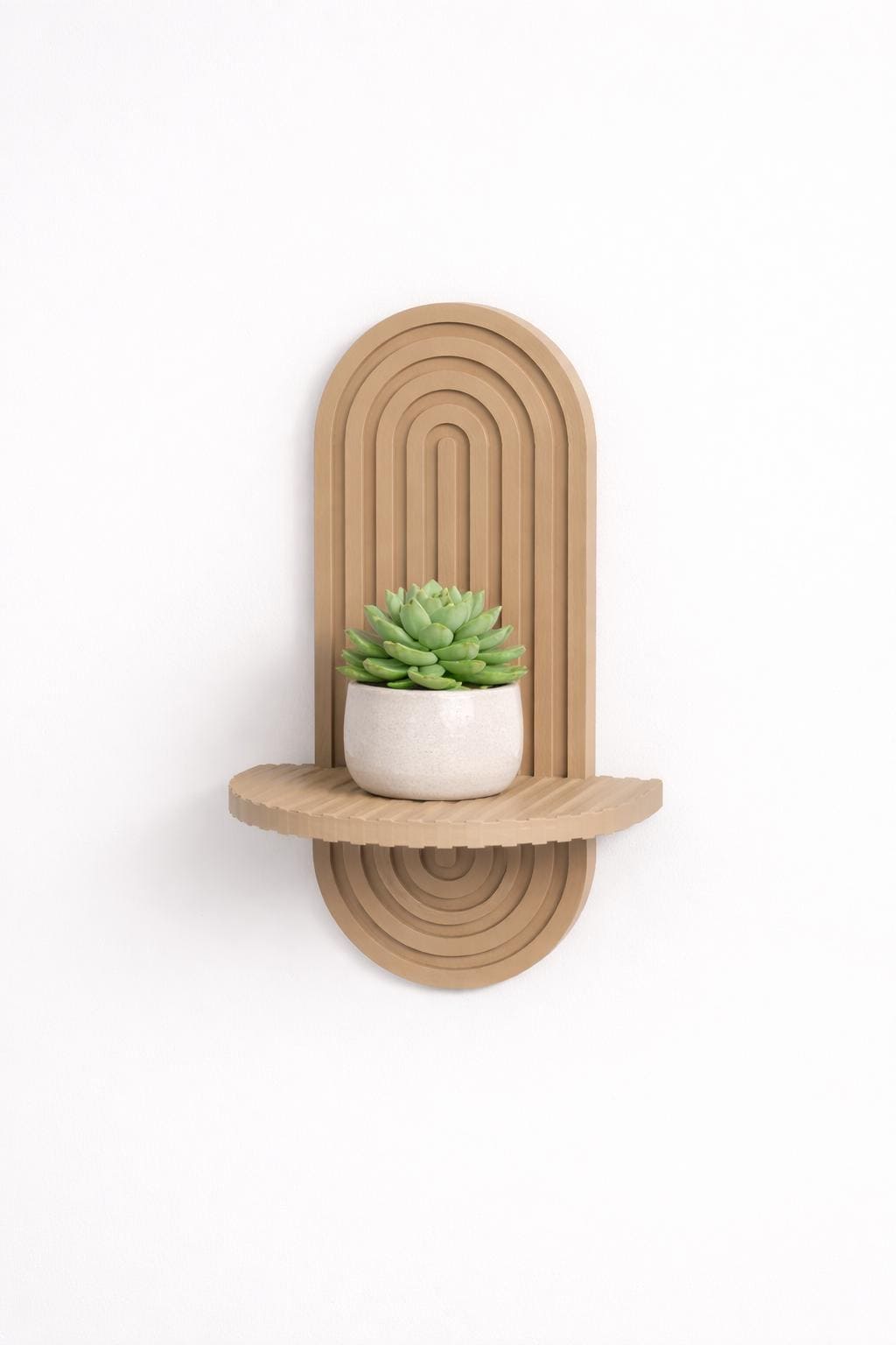 Arched Wall Shelf, Minimalist Boho Decor, Modern Plant Display, Neutral Home Accent — photo 7