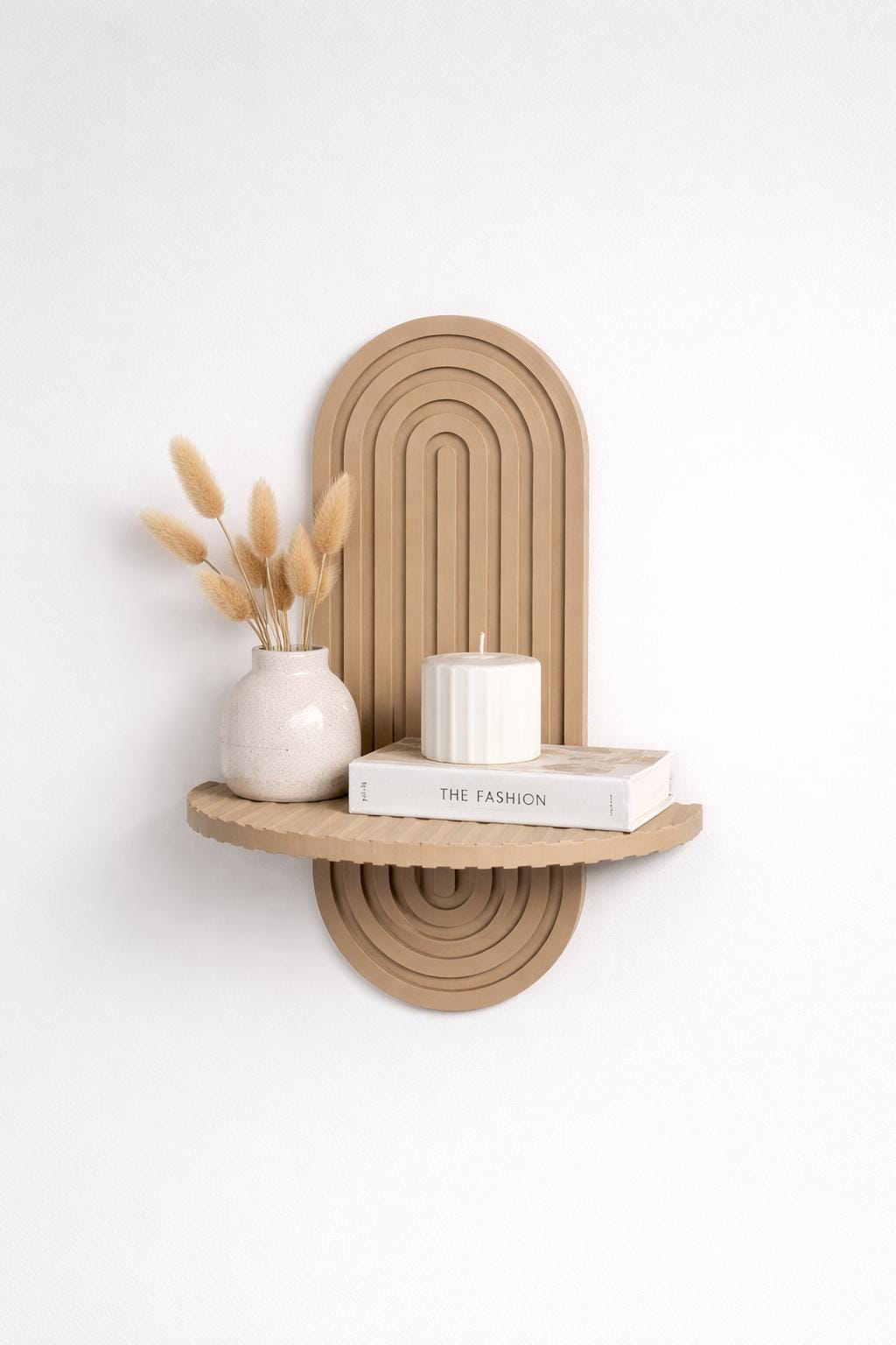 Arched Wall Shelf, Minimalist Boho Decor, Modern Plant Display, Neutral Home Accent — photo 3