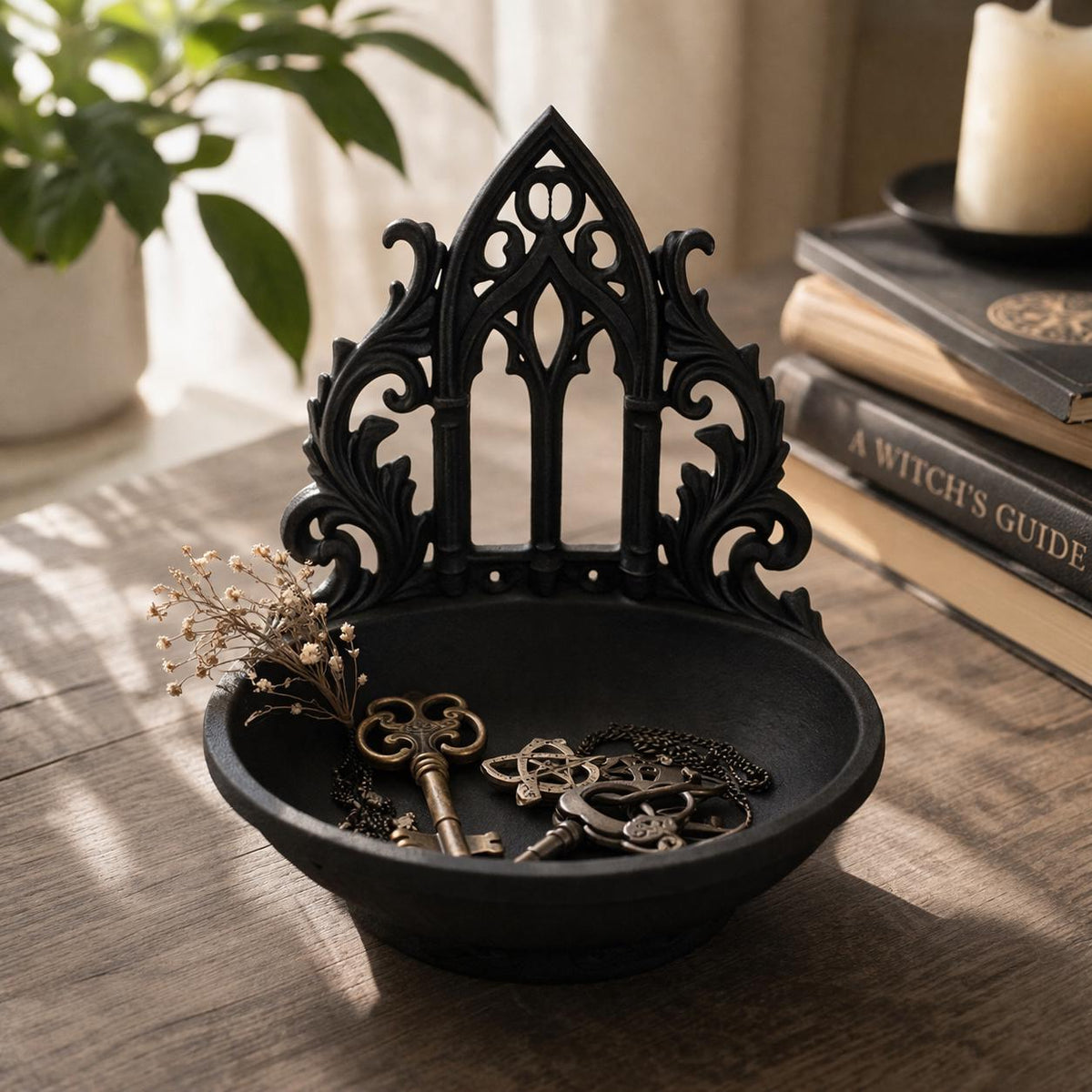 Gothic Altar Bowl, Crystal Holder, Witchy Home Decor, Key Organizer