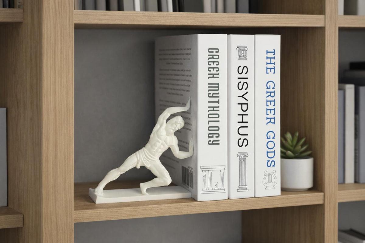 Greek Statue Bookend, Greek Myth Minimalist Shelf Decor, Modern Bookshelf Organizer — photo 3