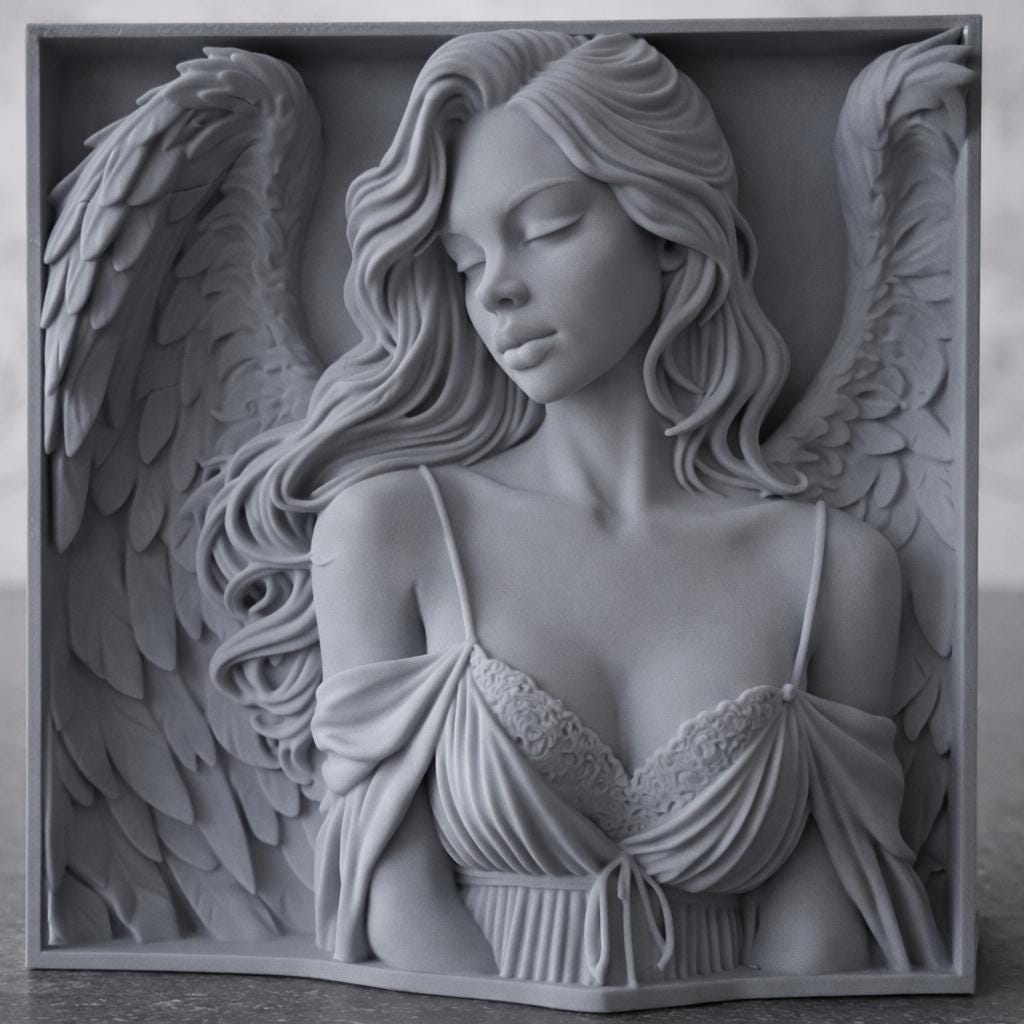 Guardian Angel Relief Sculpture, Serene Angel — photo 2