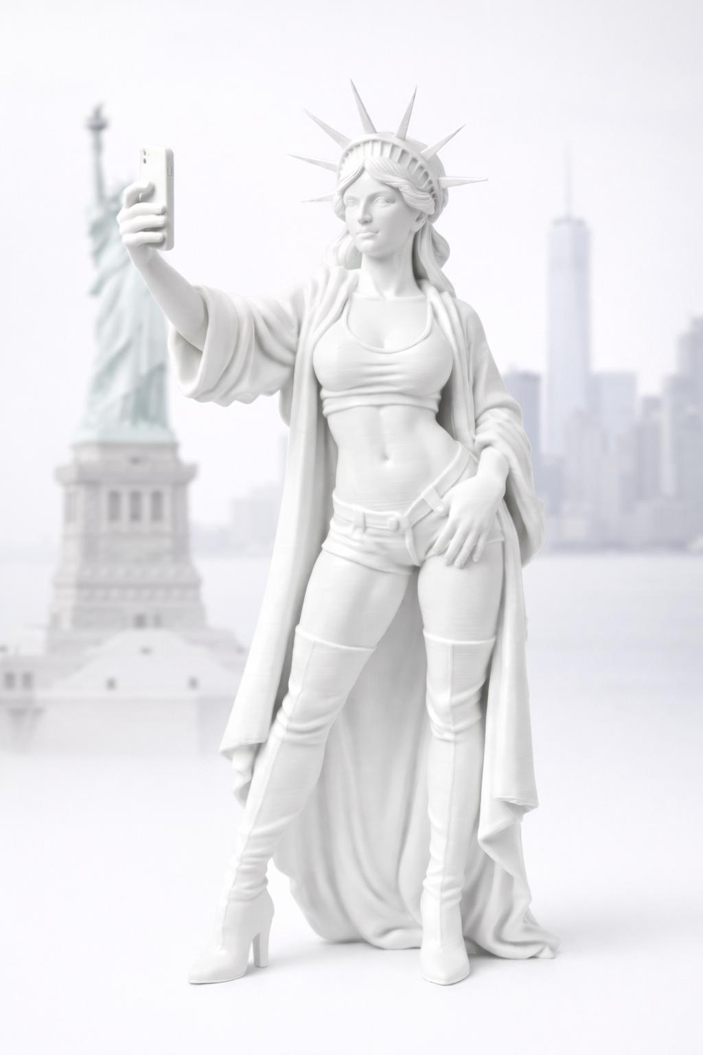 Modern Statue of Liberty Selfie Sculpture, Pop Art Figurine, Quirky Home Decor — photo 2