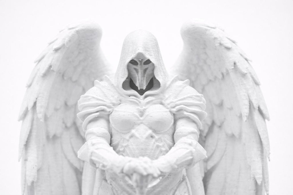 Guardian Angel Statue, Gothic Angel Decor, Dark Fantasy Sculpture, Winged Warrior Figure — photo 4