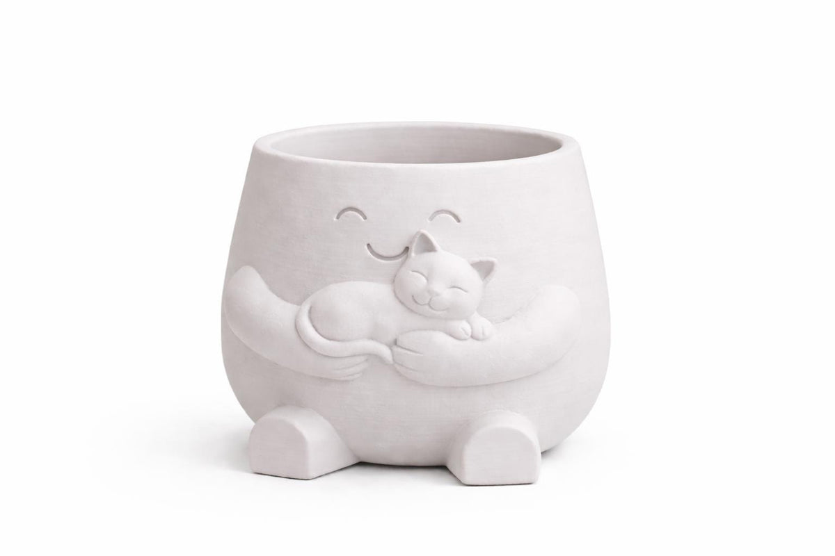 Cat Hug & Coffee Planter Pot, Succulent Planters, Cozy Home Garden Decor — photo 4
