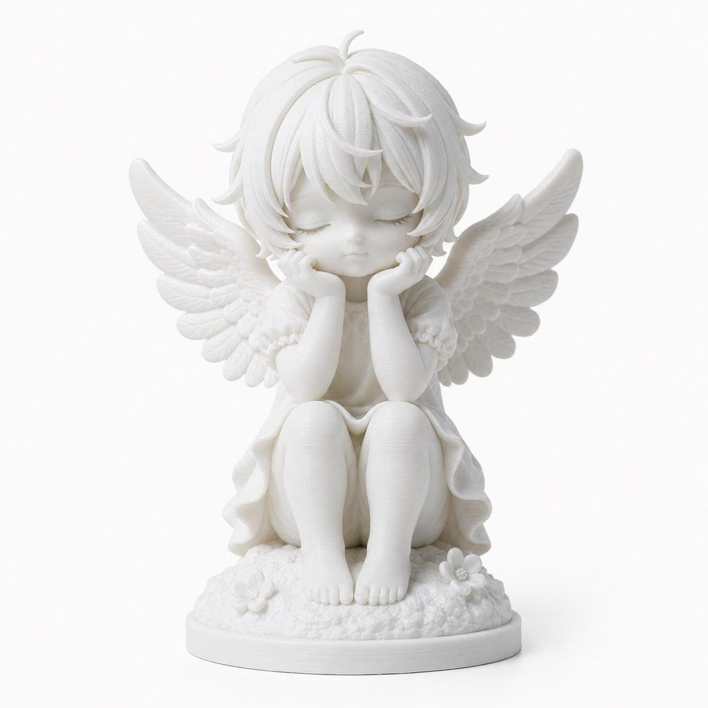 Angel Figurine, Comfort Decor Statue, Kawaii Guardian Angel Shelf Piece — photo 4