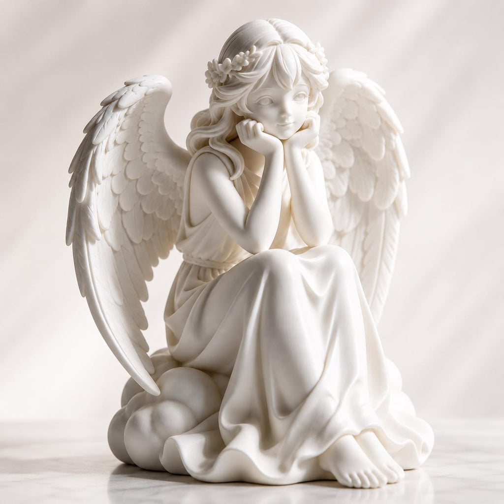 Angel Figurine, Comfort Decor Statue, Kawaii Guardian Angel Shelf Piece — photo 2