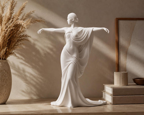 Abstract Goddess Statue, Minimalist Female Sculpture, Greek Inspired Decor