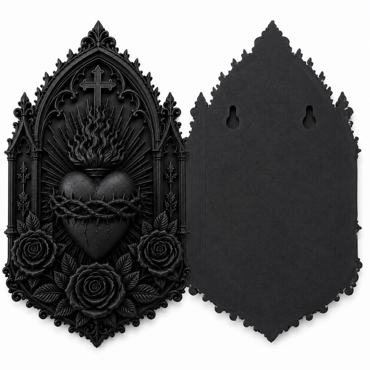 Gothic Sacred Heart Wall Plaque, Ornate Cathedral Frame, Dark Romantic Decor — photo 6