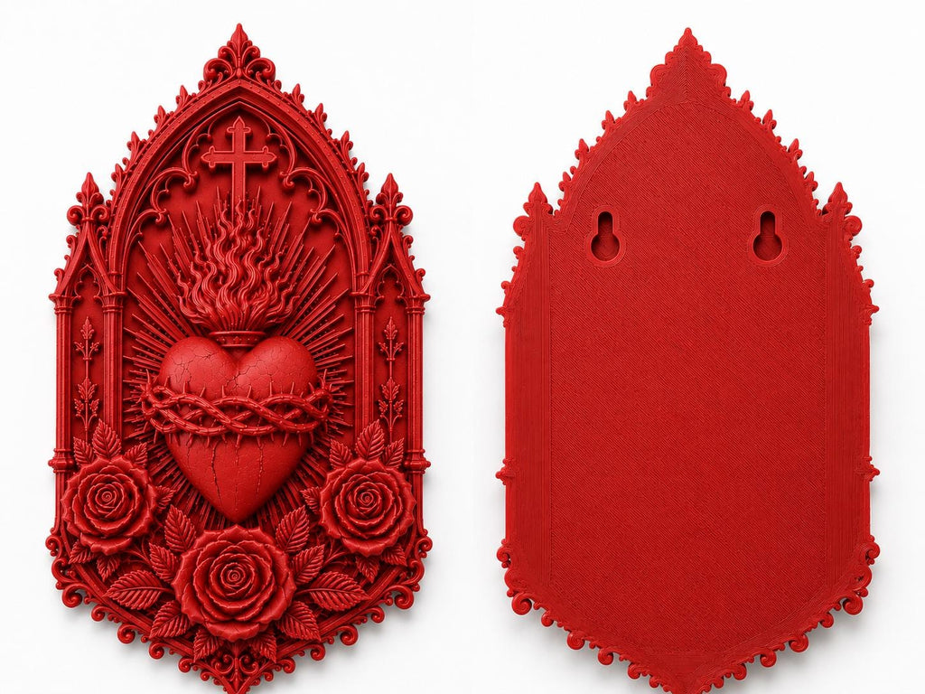 Gothic Sacred Heart Wall Plaque, Ornate Cathedral Frame, Dark Romantic Decor — photo 7