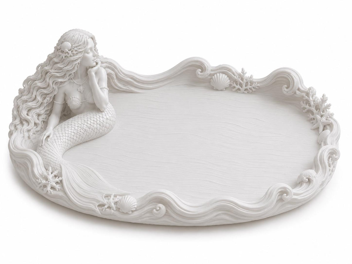 Mermaid Jewelry Tray, Coastal Vanity Decor, Seashell Accents — photo 3