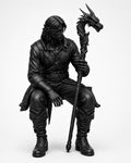 Dragon Keeper Shelf Sitter Figurine, Fantasy Dragon Staff Statue, DnD Inspired Bookshelf Decor — photo 4
