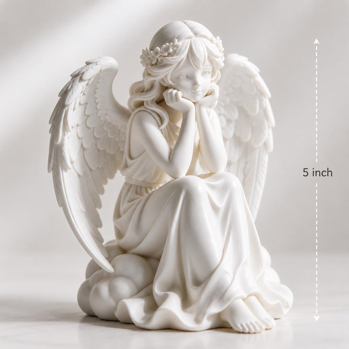 Angel Figurine, Comfort Decor Statue, Kawaii Guardian Angel Shelf Piece — photo 3