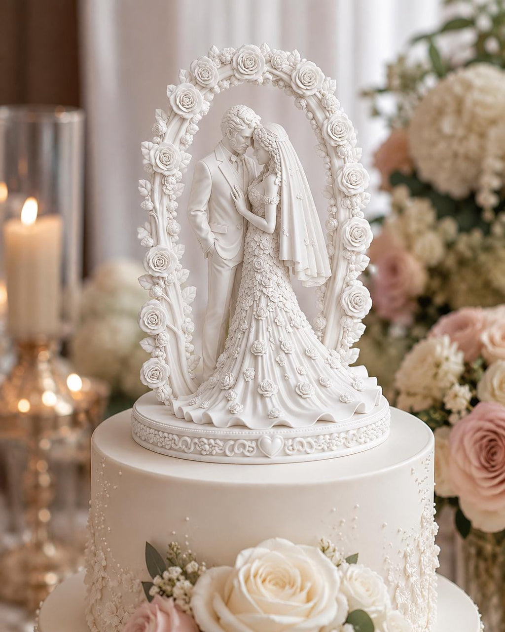 Wedding Cake Topper – Romantic Bride and Groom Figurine — photo 2