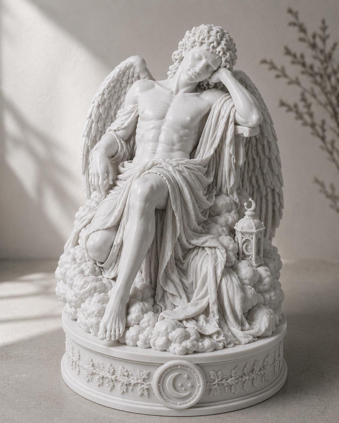 Hypnos Greek God Sculpture, Sleeping Angel, Dark Academia Mythology Figure — photo 3