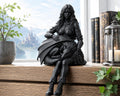 Dragon Rider Shelf Sitter, Romantasy Bookshelf Decor, Gothic Fantasy Figurine, Dragon Lover Gift — photo 2