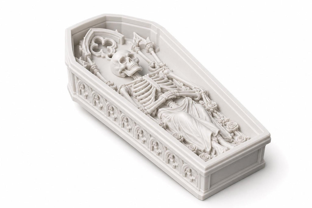 Halloween Skeleton Coffin Incense Holder, Gothic Spooky Altar Decor — photo 6