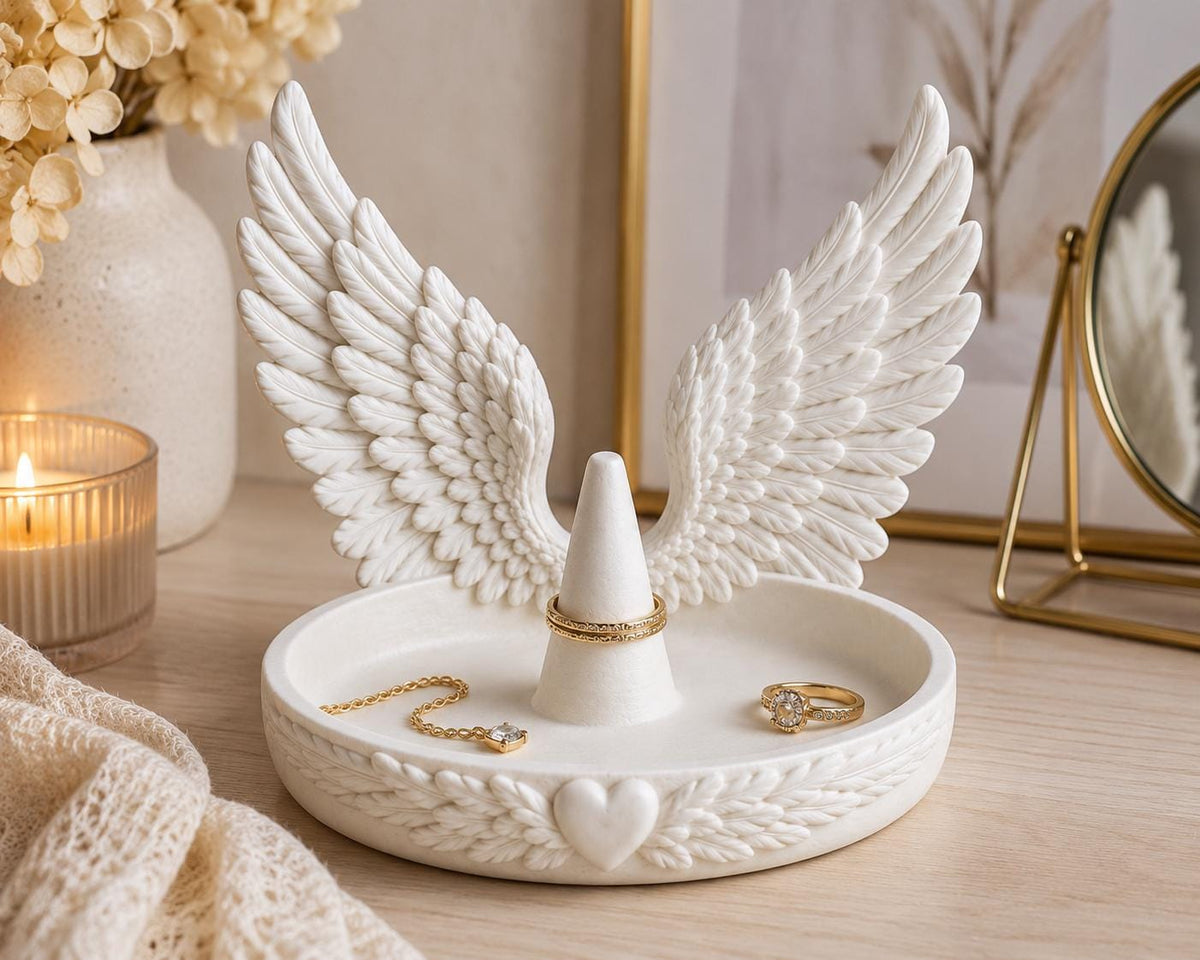 Angel Wing Ring Dish, Jewelry Holder Tray, Guardian Angel Decor — photo 3