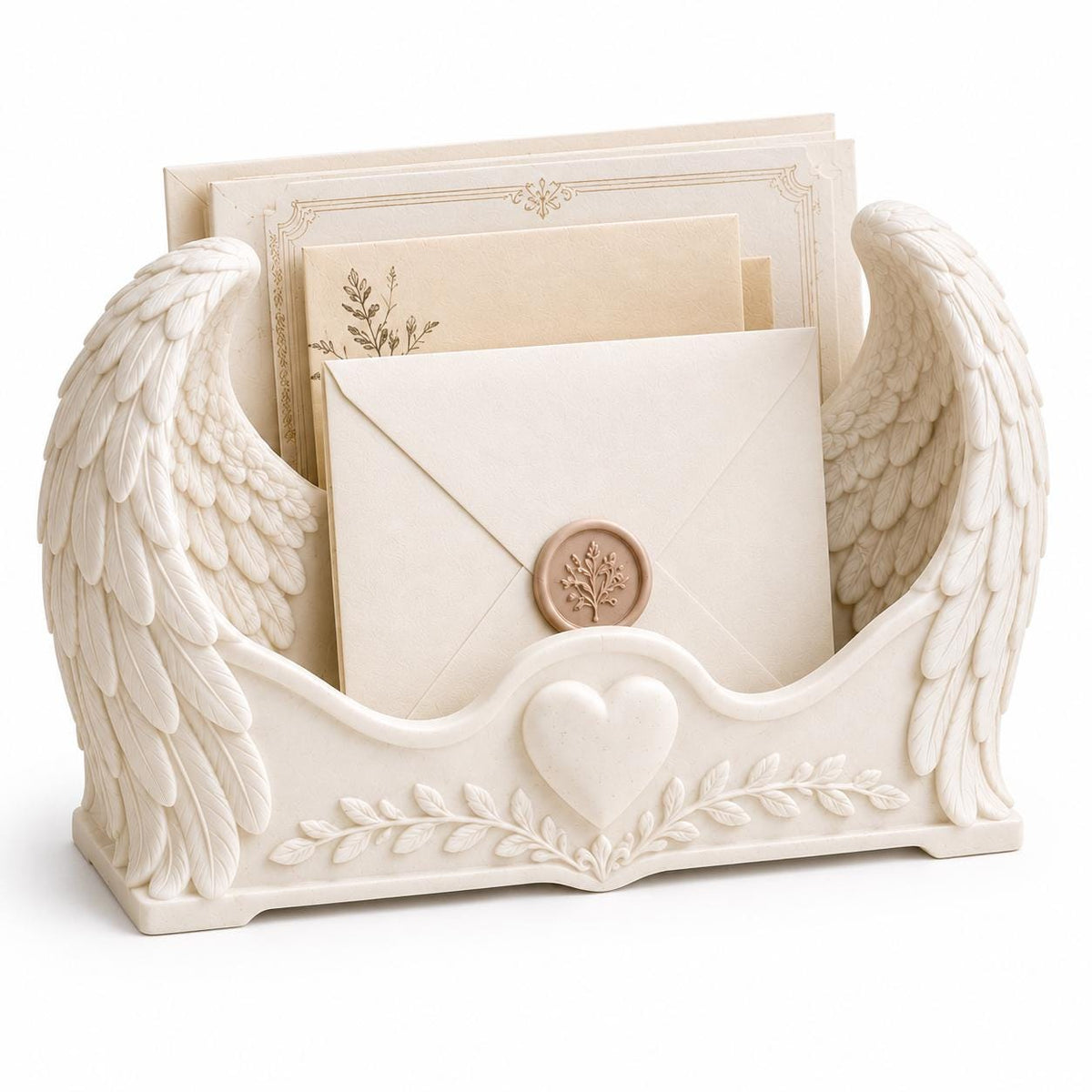 Angel Wing Mail Organizer, Cottagecore Desk Holder, Farmhouse Entryway Sorter — photo 3