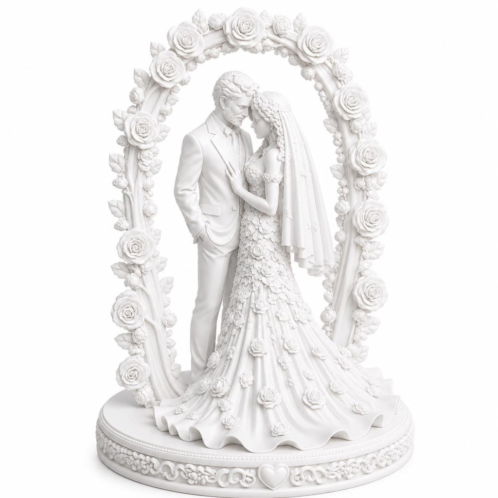 Wedding Cake Topper – Romantic Bride and Groom Figurine — photo 3