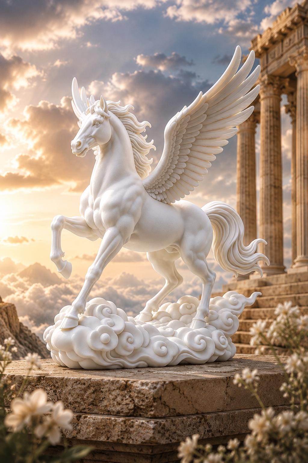 Majestic Pegasus Statue, Mythical Horse Sculpture, Greek Mythology Decor, Celestial Shelf Accent — photo 2
