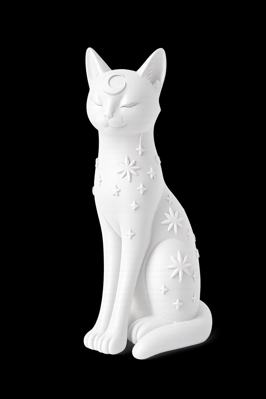 Celestial Black Cat Statue, Moon Star Figurine, Witchy Shelf Decor — photo 4