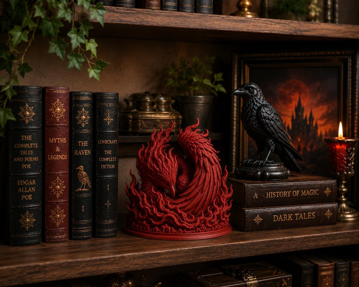 Sleeping Phoenix Statue, Rebirth Symbol, Fantasy Shelf Decor, Mythical Sculpture — photo 5