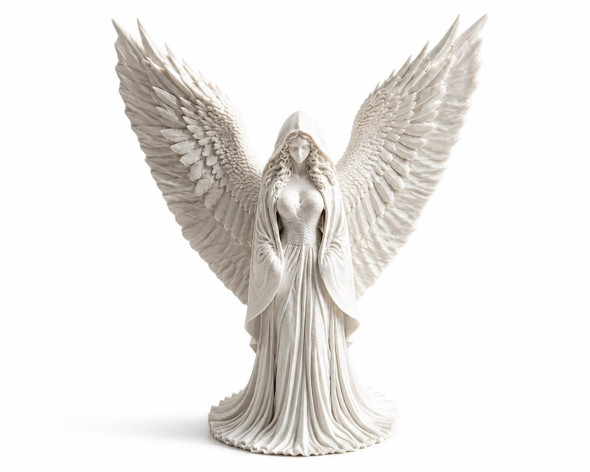 Guardian Angel Statue, Gothic Serenity Decor, Memorial Figurine — photo 4