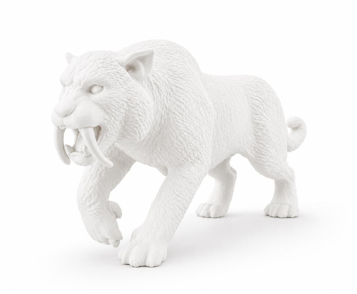 Smilodon Statue | Ice Age Saber Tooth Tiger Figure, Prehistoric Cat Collectible — photo 2