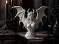 Demon Queen Bust, Gothic Fantasy Sculpture, Dragon Wing Statue, Dark Home Decor