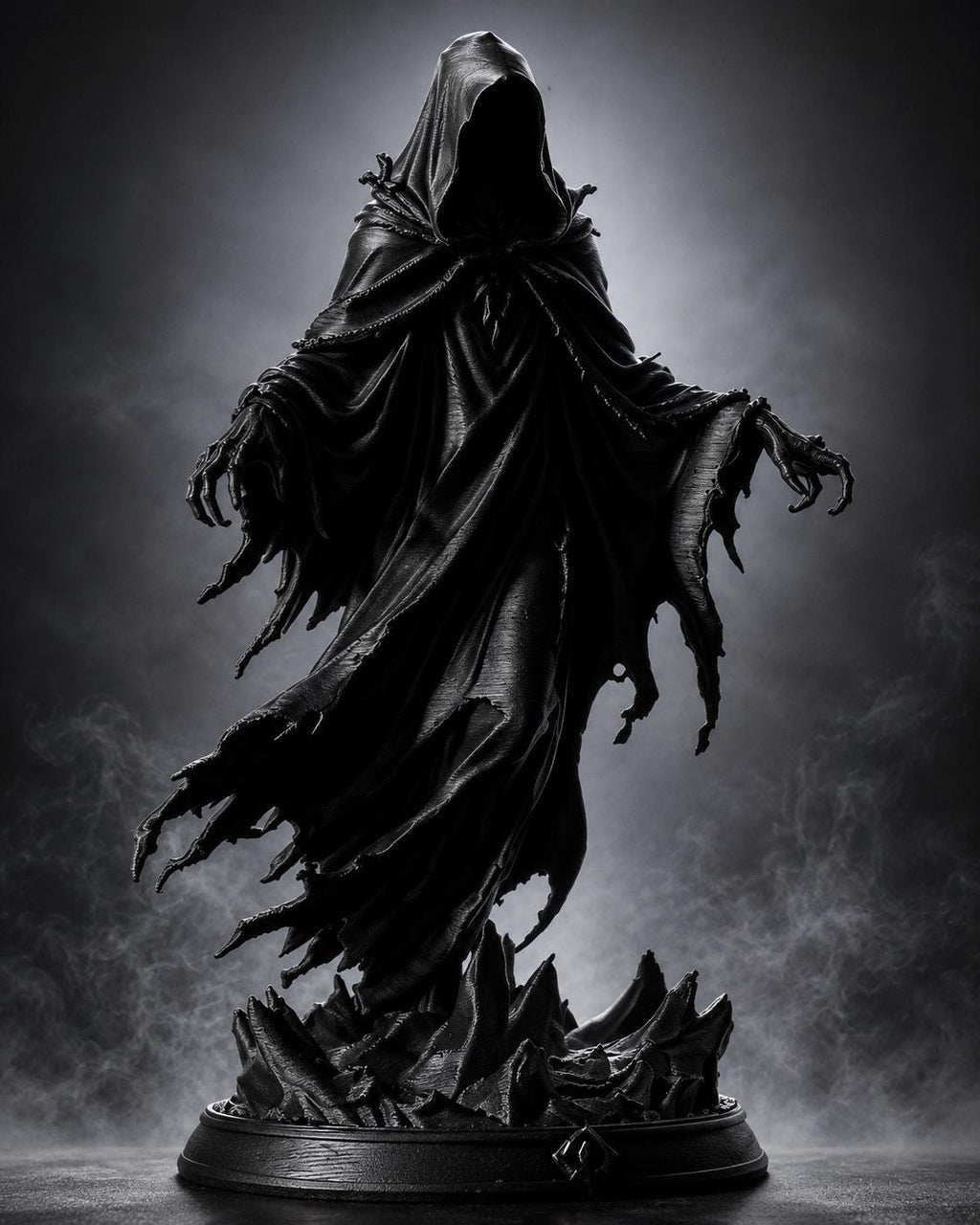 Grim Reaper Statue, Gothic Dark Fantasy Sculpture, Horror Shelf Decor — photo 2